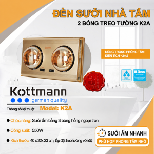 Đèn sưởi 2 bóng Kottmann K2A