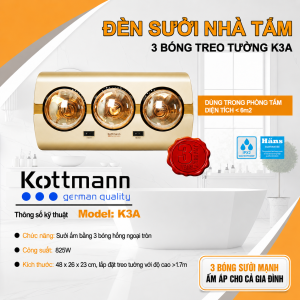 Đèn sưởi 3 bóng treo tường Kottmann