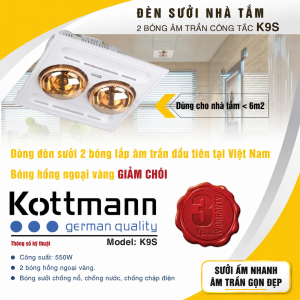 Đèn sưởi 2 bóng âm trần Kottmann K9S