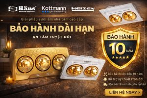 phòng tắm nhỏ nên dùng đèn sưởi nào