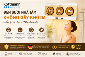 đèn sưởi nhà tắm có làm khô da không