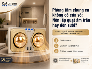 phòng tắm chung cư không có cửa sổ