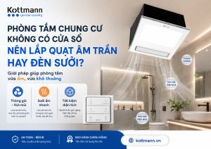 phòng tắm chung cư không có cửa sổ