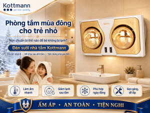 phòng tắm mùa đông cho trẻ nhỏ