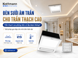 trần thạch cao phòng tắm lắp đèn sưởi âm trần