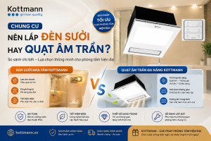 chung cư nên lắp đèn sưởi hay quạt âm trần